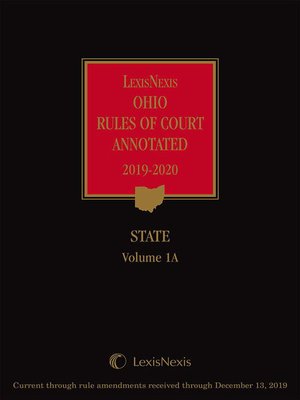 cover image of LexisNexis Ohio Rules of Court Annotated